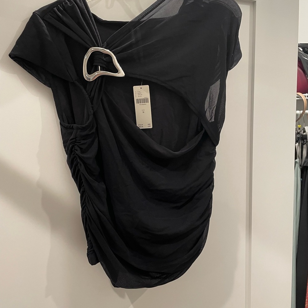 Anthropologie Twisted Hardware Top Size M